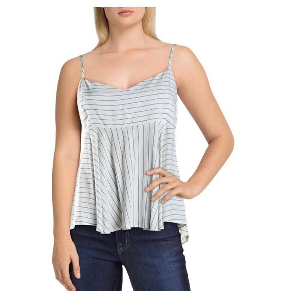 HYFVE Wrap Back Bow Tie Sweetheart Hi Lo Striped Cami Sz M - Picture 2 of 8